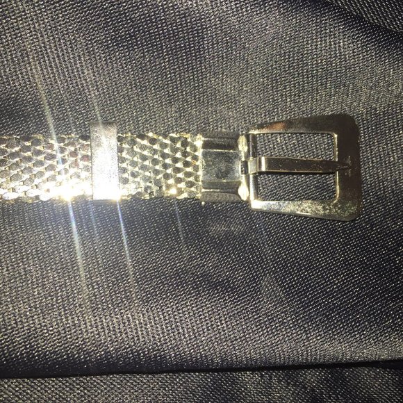 Vintage Whiting & Davis Silver Chrome Shiny Mesh Metal Slinky Belt Womens 24-28" - Picture 3 of 10